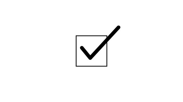 Check Mark Inside a Checkbox Animation Icon Simple Verification Symbol for Approval and Completion