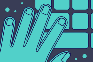 abstract background with hand typing keyboard