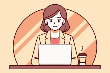 business woman working on laptop