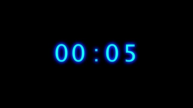 41 seconds timer number animation. Timer clock number animation on black background.
