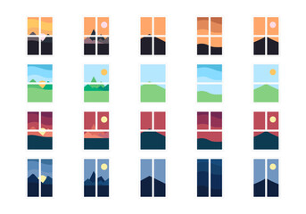 Landscape Window Illustration