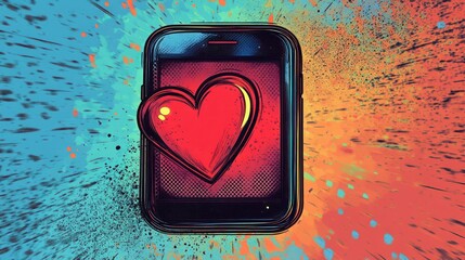 Smartphone with Heart Icon.
