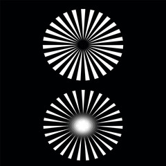 Circle line. Sunshine light ray. Black beam isolated Comic pattern. Sun effect rays. Radial circle lines vector illustration.