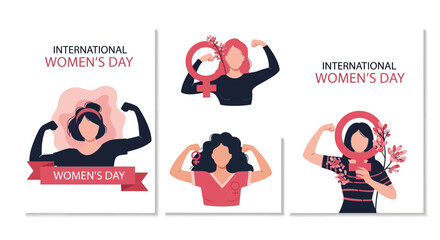 Empowered women celebrating International Women's Day with strength and solidarity