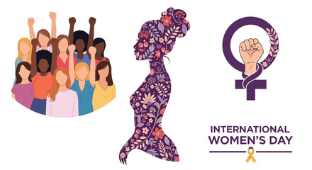 Empowered women celebrating International Women's Day together in solidarity