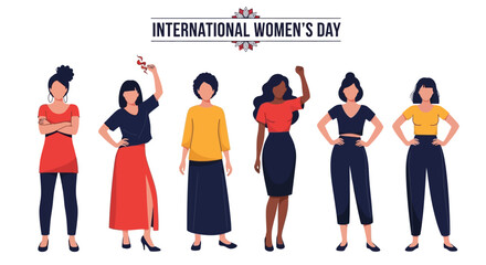 Empowered women celebrating International Women's Day with confidence and strength