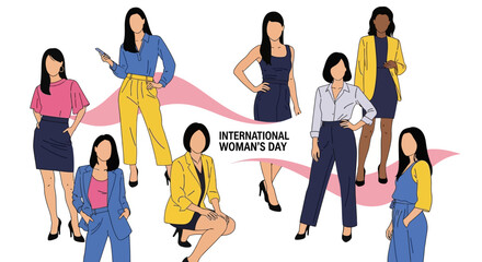 Diverse women celebrating International Women's Day together