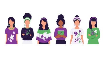 Diverse women celebrating International Women's Day together