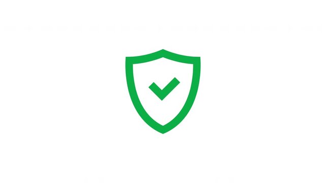 Safe Security Guard Icon Animation Green On Isolated Background