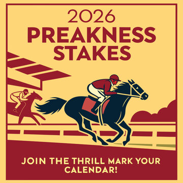 Promotional Poster for 2026 Preakness Stakes: Announcing the Big Race