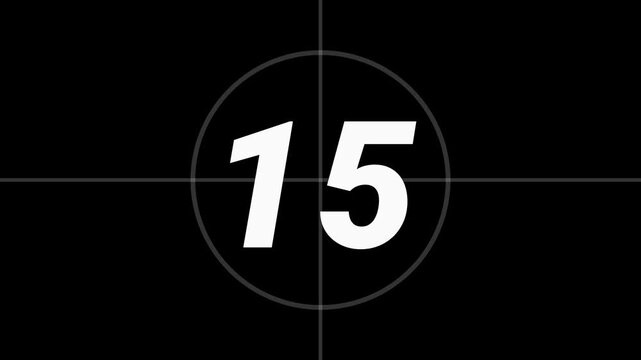 Classic White Counting Down From 20 Black Background