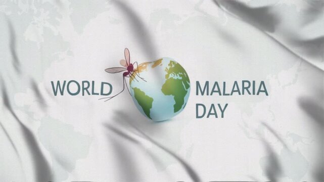 Featuring World Malaria Day in a waving flag style, Great for opening videos, campaign videos, greetings