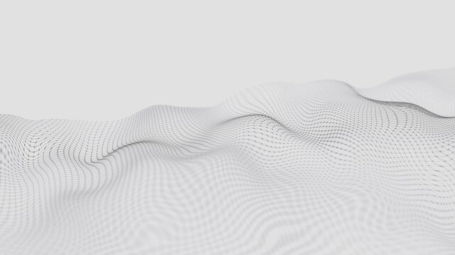 Abstract wave technology background with blue led light, Abstract blue waves from dots move smoothly on a white background,
4K motion graphic of blue digital particles wave flow, 