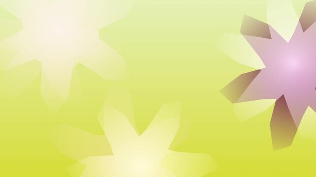 Abstract yellow and green geometric pattern background with shifting shapes and light effects creating a warm and energetic atmosphere