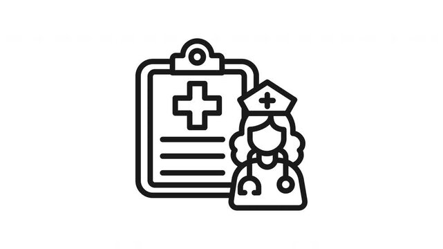Animated Medical Review Lineal Icon Style