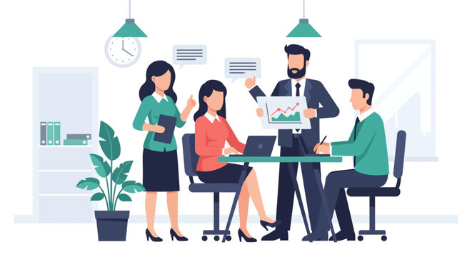 Business Team Discussing Project Together.