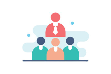 Obraz premium simple flat illustration of business teamwork