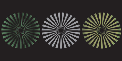 Radial circle lines. Circular radiating lines geometric element. Sun star rays symbol. different shape of radial circle lines vector illustration