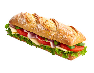 ciabatta sandwich isolated on transparent png