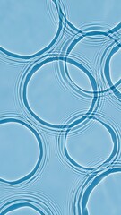 Abstract water circles on a blue background, light and fluid feeling