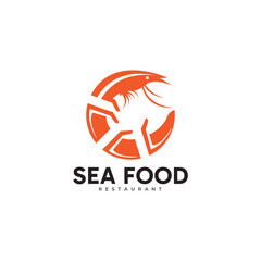 Seafood or fish shrimp crab restaurant logo