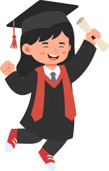 Happy graduate celebrating achievement, suitable for education, success, commencement, and celebration content.