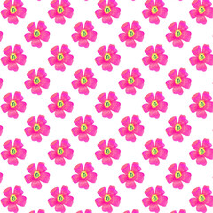 Naklejka premium Cheerful Hand-Drawn Pink Flowers Repeating Design