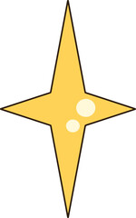 Obraz premium Cute Yellow Sparkle Twinkle Star Icon for Decoration and Magic Concept