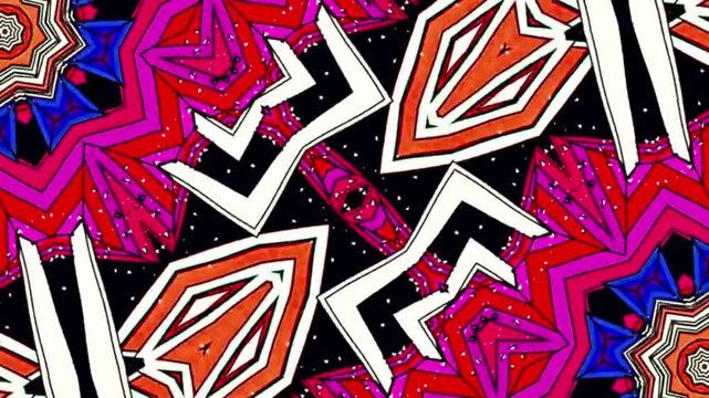 Psychedelic Symmetric Pattern with Neon Colors VJ Loop