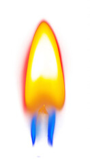 A striking candle flame rendered as abstract art with vibrant colors, reminiscent of thermal imaging, set against a deep blue background.