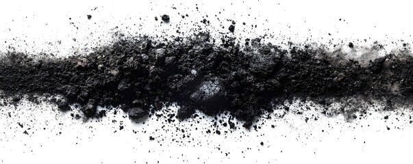 Obraz premium Black Soil Texture, Scattered Dirt, Ground Texture