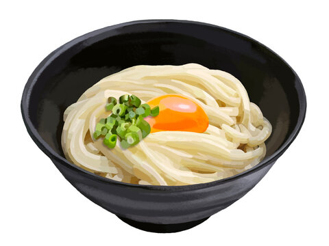 ぶっかけうどん（ネギ、卵黄入り）
