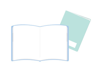 開いた無地のノートと閉じたノート