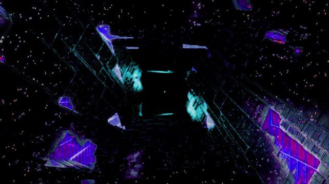 Futuristic Abstract Motion Graphic of a Digital Tech Corridor