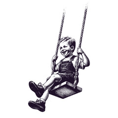 Obraz premium little boy on a swing