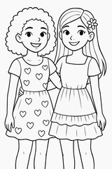 Illustrated of two girls 