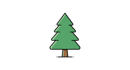 Fototapeta premium Stylized evergreen illustration: A simple and versatile nature graphic element
