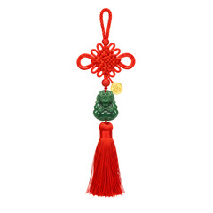 Red Chinese Knot Tassel With Green Jade Pixiu © shuphanida