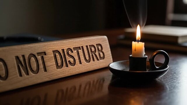 Do Not Disturb Sign with Candlelight Ambiance.