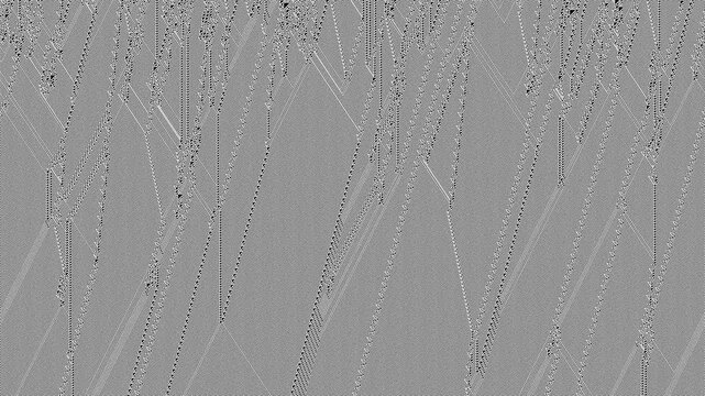 Black and white Rule 110 cellular automaton, evolving pattern simulation background