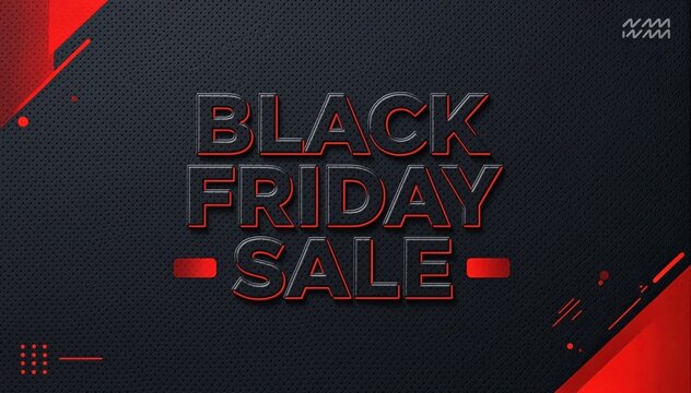 Black Friday Sale: A sleek and modern design of Black Friday Sale text. The design is bold, the colors are eye-catching, perfect for promotional material.