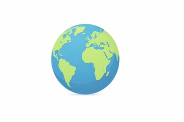 Fototapeta premium A stylized illustration of the Earth globe showing continents and oceans.