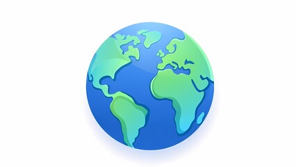 Fototapeta premium A stylized blue and green globe showing the Americas, representing the Earth.