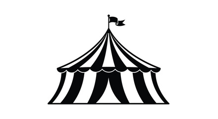 Black and white circus tent graphic a striking silhouette © MDSAJIB