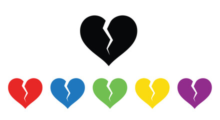 Broken heart symbol with rainbow colors a striking silhouette © MDSAJIB