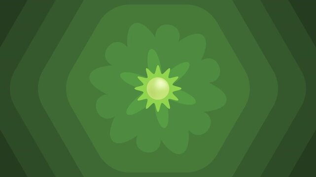 Vibrant green power from sun. Animated the sun and the background with tha rays in motion and rotation. version 1