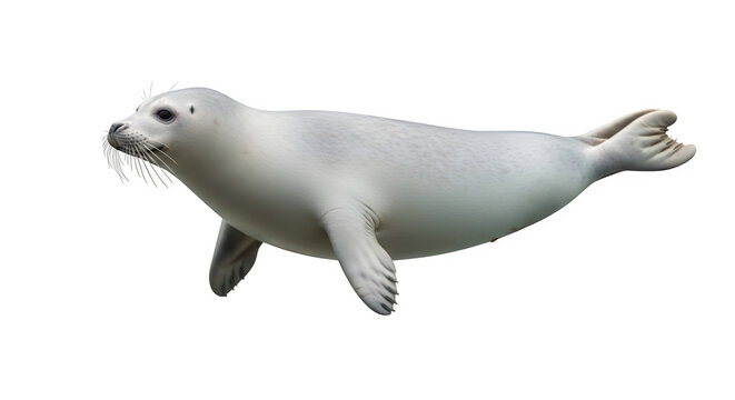 White seal isolated on transparent background