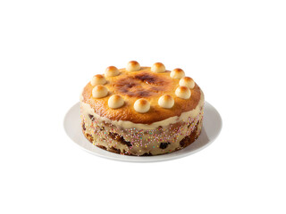 Simnel Easter Cake on a white background

