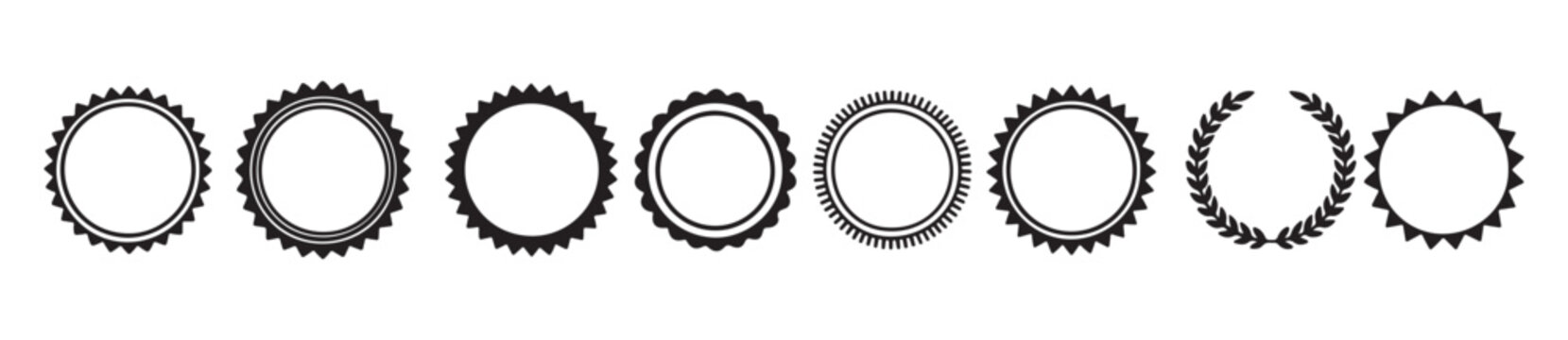 Decorative circular frame borders for certificate designs, award seals, achievement badges, vintage label creation, and elegant branding identity development projects