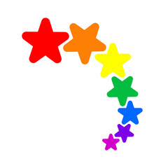 rainbow stars vector illustration